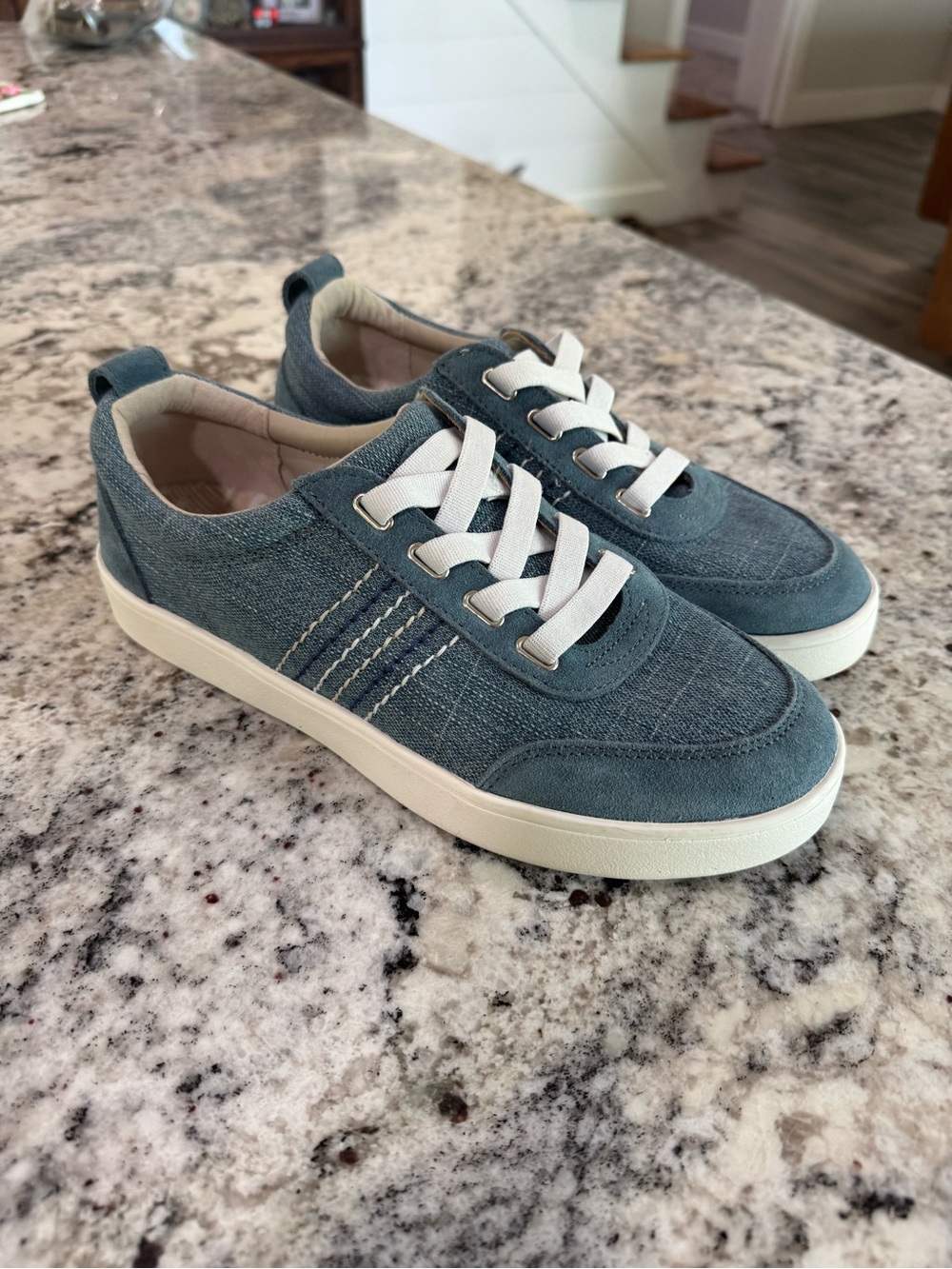 Casual Blue Denim Lace-Up Sneakers